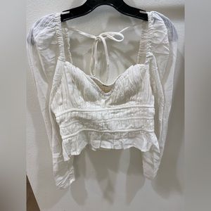 Brand new free people long sleeve white blouse size s retail $98